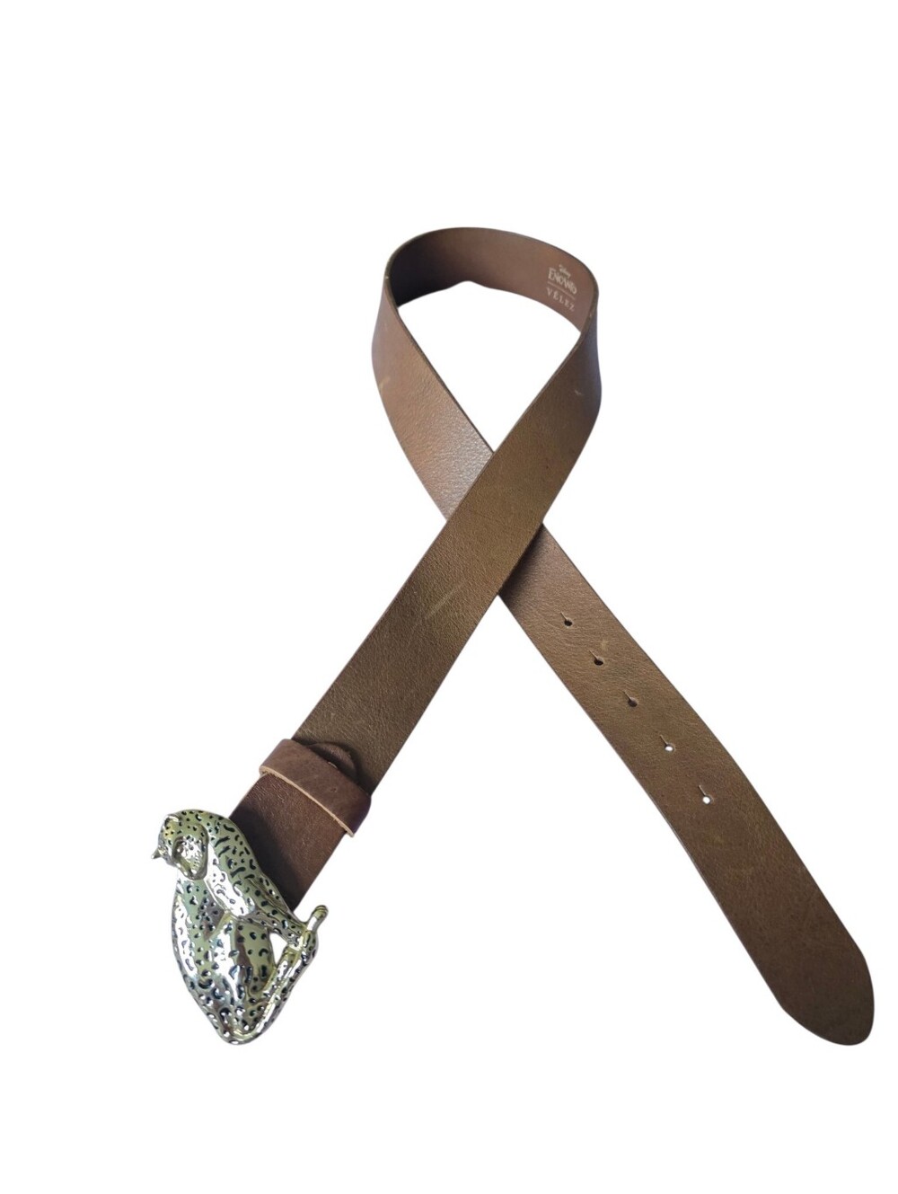 Disney Encanto Veléz Leopard Leather Belt | Gold Tone Jaguar Buckle